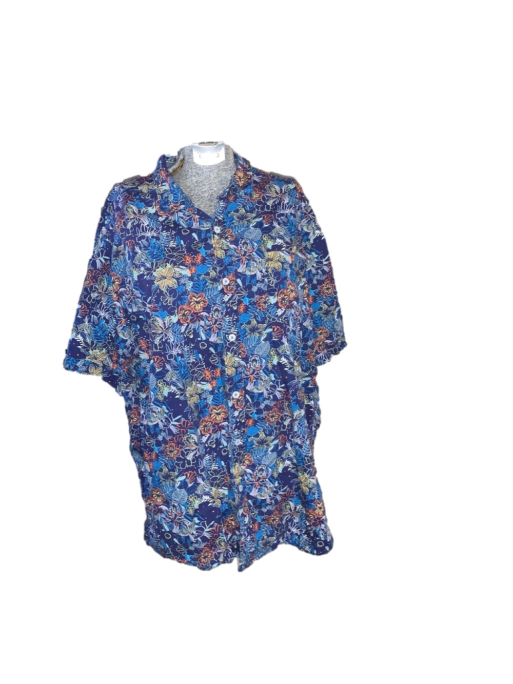Men's Nickel & Iron Casual Button Down Shirt XL Blue Orange Floral